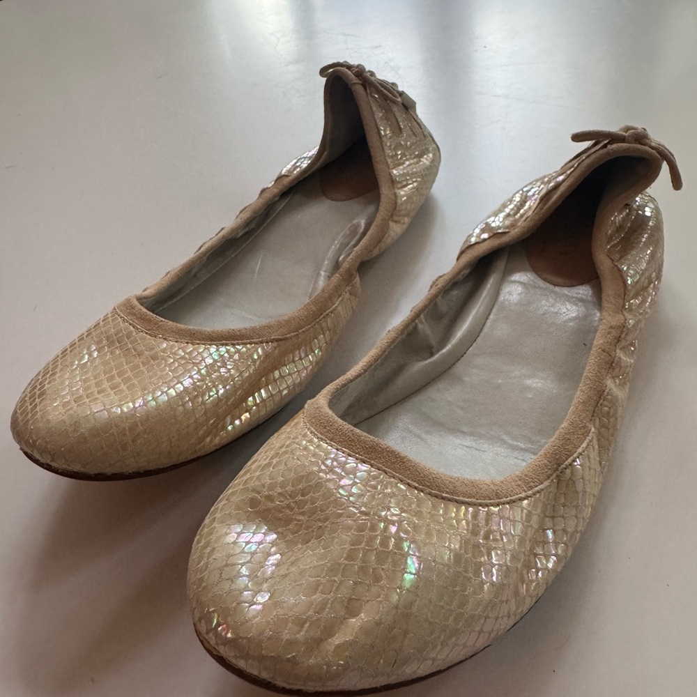 Cole Haan Iridescent Cream Ballet Flats